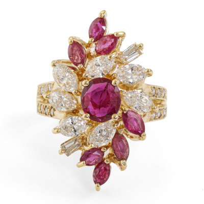 1.55ct Ruby and 1.51ct Diamond Ring