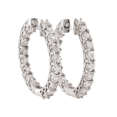 1.49ct Diamond Hoop Earrings