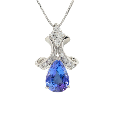 2.84ct Tanzanite and Diamond Pendant