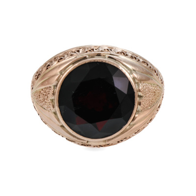 Mens Garnet Signet Ring