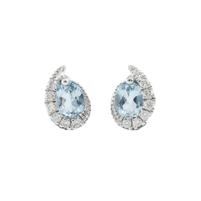 0.27ct Aquamarine and Diamond Earrings