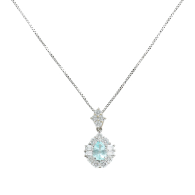 0.71ct Paraiba Tourmaline & Diamond Pendant