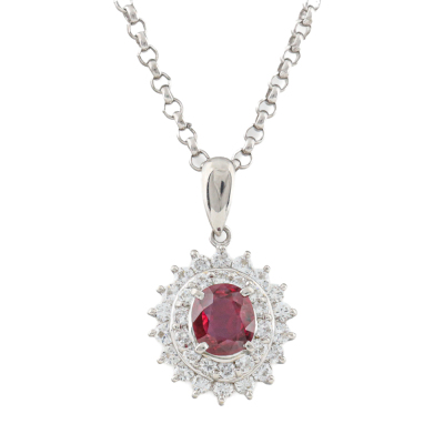 0.98ct Ruby and Diamond Pendant