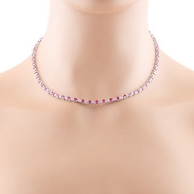 13.91ct Ruby and Diamond Necklace
