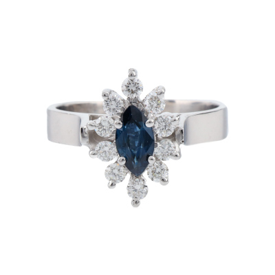 0.30ct Blue Sapphire and Diamond Ring