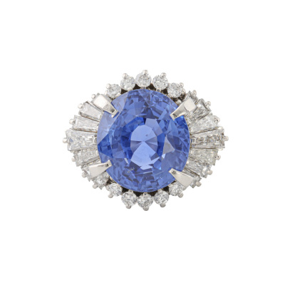 10.05ct Sri Lankan Unheated Sapphire Ring