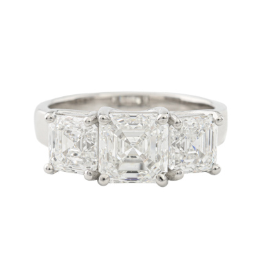 4.00ct Diamond Trilogy Ring GIA G SI1 & F VS