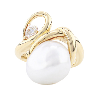 12.1x13.8mm Baroque South Sea Pearl Ring