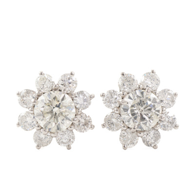 3.47ct Diamond Halo Earrings