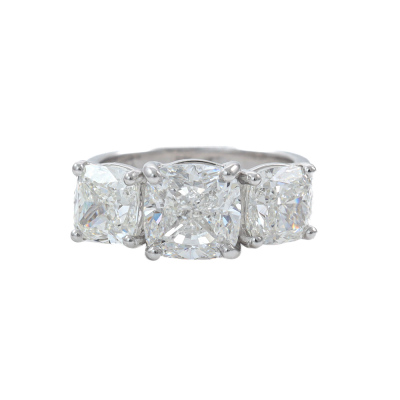 6.02ct Diamond Trilogy Ring GIA