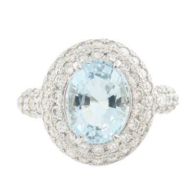 2.64ct Aquamarine and Diamond Ring