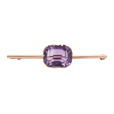 11.00ct Amethyst Bar Brooch