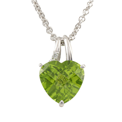 5.89ct Peridot and Diamond Pendant