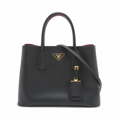 Prada Black Saffiano Double Bag
