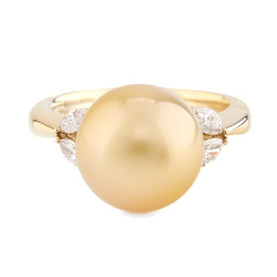 11.3mm South Sea Pearl and Diamond Ring