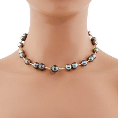 8.4mm - 11.4mm Tahitian Pearl Necklace