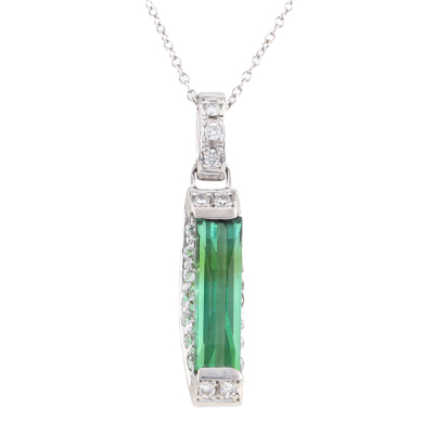 1.73ct Tourmaline and Diamond Pendant
