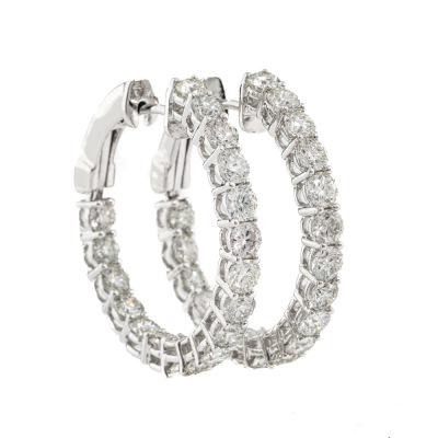 4.01ct Diamond Hoop Earrings