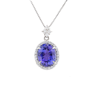 4.25ct Tanzanite and Diamond Pendant