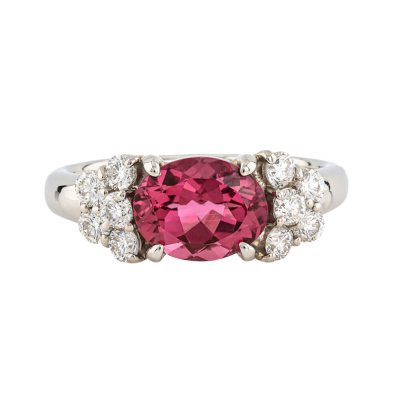 1.81ct Rubellite and Diamond Ring