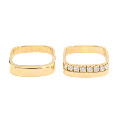 Set of 2 Square Band Rings