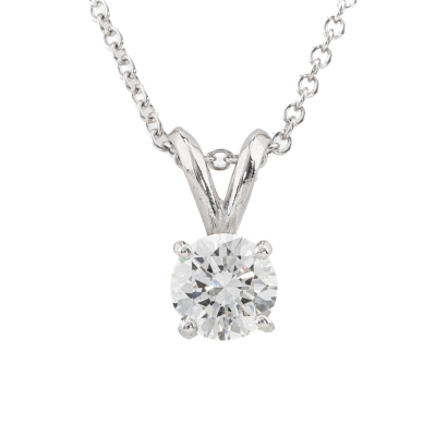 0.70ct Diamond Solitaire Pendant GIA F VS1