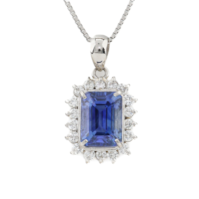2.56ct Sapphire and Diamond Pendant