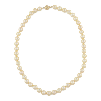 8.5-9.0mm Light Golden Akoya Pearl Necklace