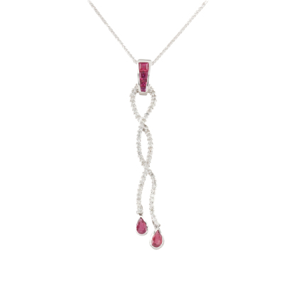 1.05ct Ruby and Diamond Pendant
