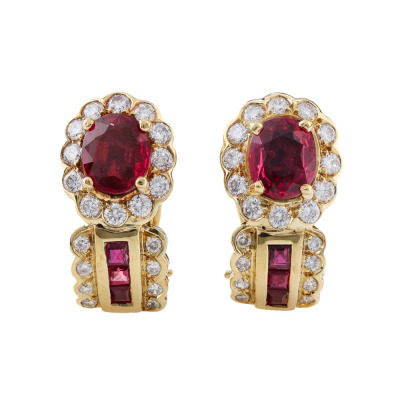 1.40ct Ruby and Diamond Earrings
