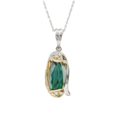 4.35ct Tourmaline and Diamond Pendant