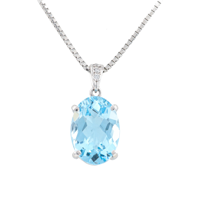 6.98ct Topaz and Diamond Pendant