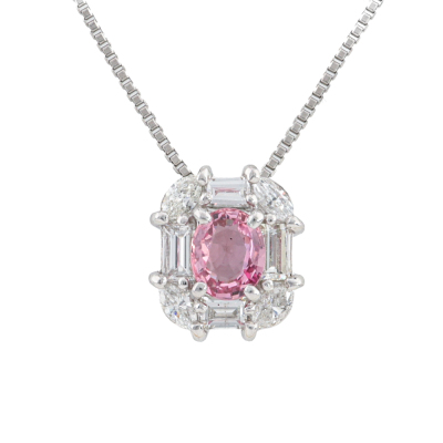 0.45ct Sapphire and Diamond Pendant