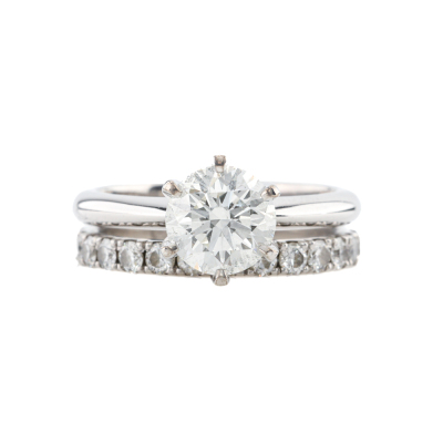 1.41ct Diamond Engagement Ring Set GIA