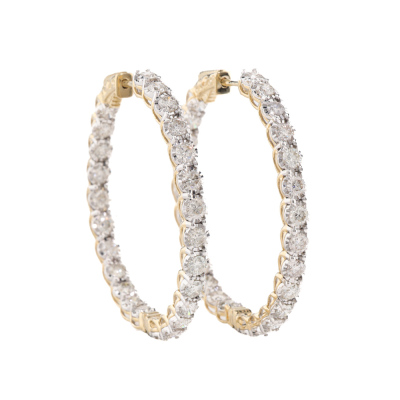 4.09ct Diamond Hoop Earrings