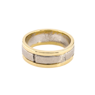 Two tone 18ct Gold Mens Ring 13.4g