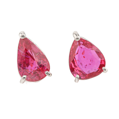 1.97ct Unheated Mozambican Ruby Earrings GIA