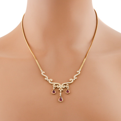 0.94ct Ruby and Diamond Necklace