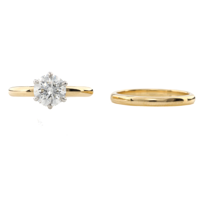 1.13ct Diamond Engagement Ring Set GIA F SI2