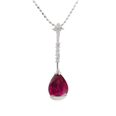 1.62ct Rubellite and Diamond Necklace