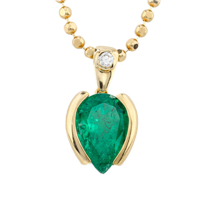 2.70ct Emerald and Diamond Pendant