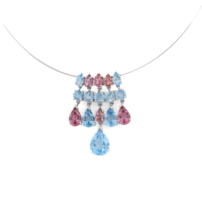 4.70ct Topaz and 1.80ct Tourmaline Pendant