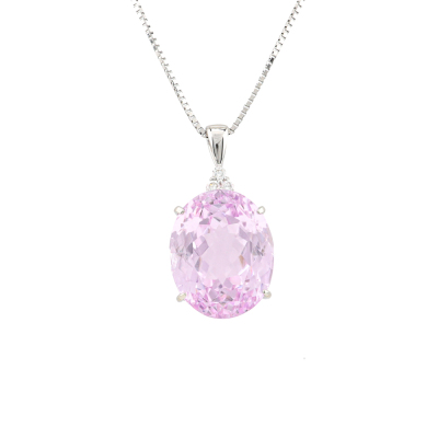 10.00ct Kunzite and Diamond Pendant