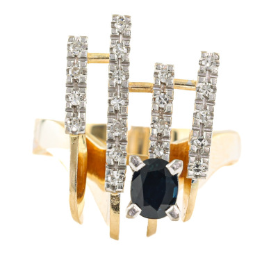 0.50ct Blue Sapphire and Diamond Dress Ring