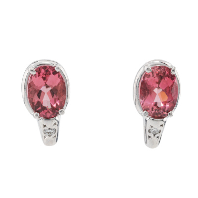1.60ct Tourmaline and Diamond Earrings