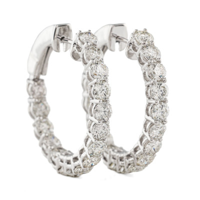 4.73ct Diamond Hoop Earrings