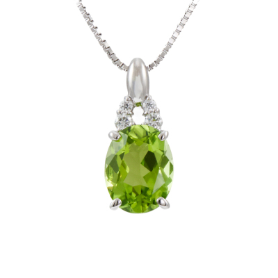 1.88ct Peridot and Diamond Pendant