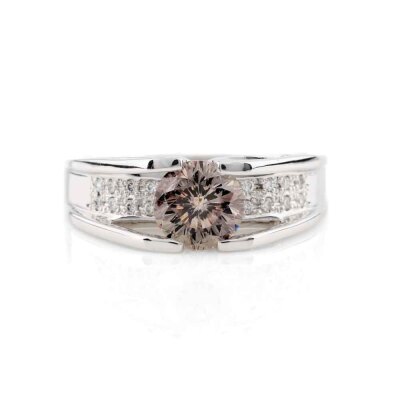 1.17ct Centre Pinkish Brown Diamond Ring GSL