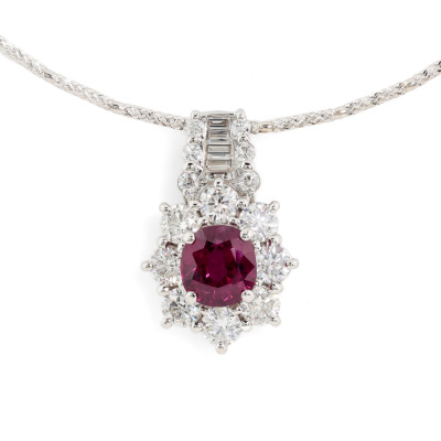 2.49ct Ruby & 2.03ct Diamond Pendant