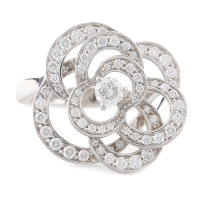 Chanel Fil De Camellia Diamond Ring